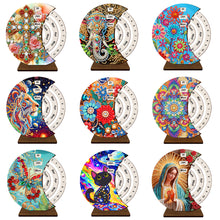 Load image into Gallery viewer, Flower-DIY Diamond Unique Wooden Rotating Calendar Ornament
