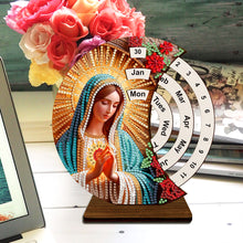 Load image into Gallery viewer, Flower-DIY Diamond Unique Wooden Rotating Calendar Ornament
