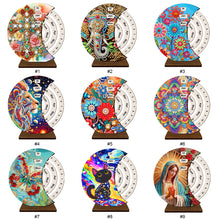 Load image into Gallery viewer, Flower-DIY Diamond Unique Wooden Rotating Calendar Ornament
