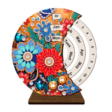 Load image into Gallery viewer, Flower-DIY Diamond Unique Wooden Rotating Calendar Ornament
