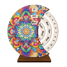 Load image into Gallery viewer, Flower-DIY Diamond Unique Wooden Rotating Calendar Ornament
