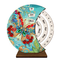 Load image into Gallery viewer, Flower-DIY Diamond Unique Wooden Rotating Calendar Ornament
