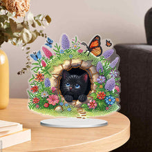 Load image into Gallery viewer, Flower Cat-Single Side Drill-Acrylic Diamond Desktop Ornament
