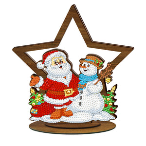 Christmas-Double-Sided Drill-Wooden Diamond Desktop Ornament