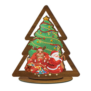 Christmas-Double-Sided Drill-Wooden Diamond Desktop Ornament