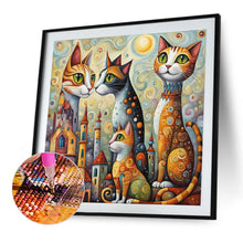 Load image into Gallery viewer, Fantasy Abstract Cat City-Full Round Diamond Painting-40x40cm-1511352
