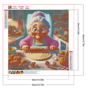 Baking Grandma-Full Round Diamond Painting-40x40cm-1517127