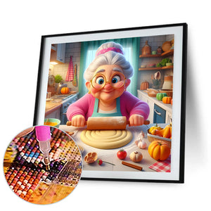 Baking Grandma-Full Round Diamond Painting-40x40cm-1517127