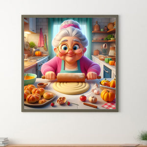 Baking Grandma-Full Round Diamond Painting-40x40cm-1517127