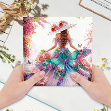 Load image into Gallery viewer, 6Pcs/Set Dress Girl Series-Diamond Greeting Cards
