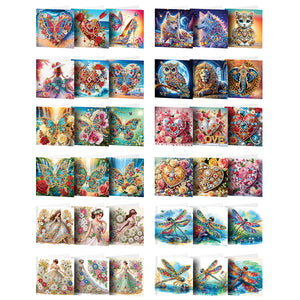 6Pcs/Set Dress Girl Series-Diamond Greeting Cards