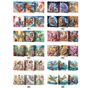 6Pcs/Set Dress Girl Series-Diamond Greeting Cards