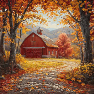 Autumn Scene-Full Round Diamond Painting-40x40cm-1521198