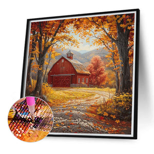 Autumn Scene-Full Round Diamond Painting-40x40cm-1521198