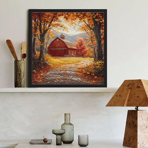 Autumn Scene-Full Round Diamond Painting-40x40cm-1521198