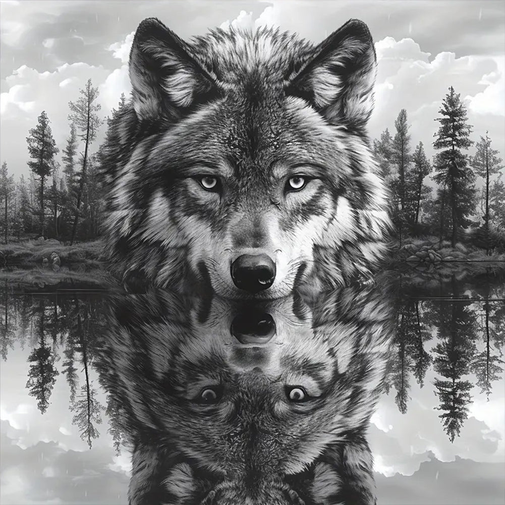 Wolf-Full Round Diamond Painting-40x40cm-1523314