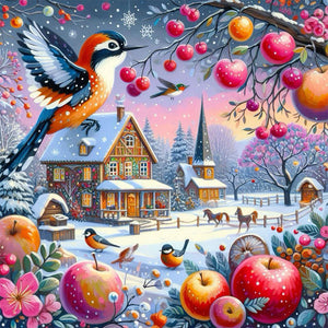 Colorful Birds-Full Round Diamond Painting-30x30cm