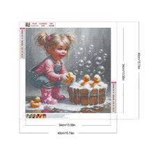 Load image into Gallery viewer, Cute Little Girl-Full Round Diamond Painting-40x40cm-1526190
