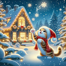 Load image into Gallery viewer, Winter Owl-Full Round Diamond Painting-30x30cm
