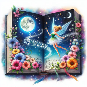Flowers In The Book-Full Round Diamond Painting-40x40cm