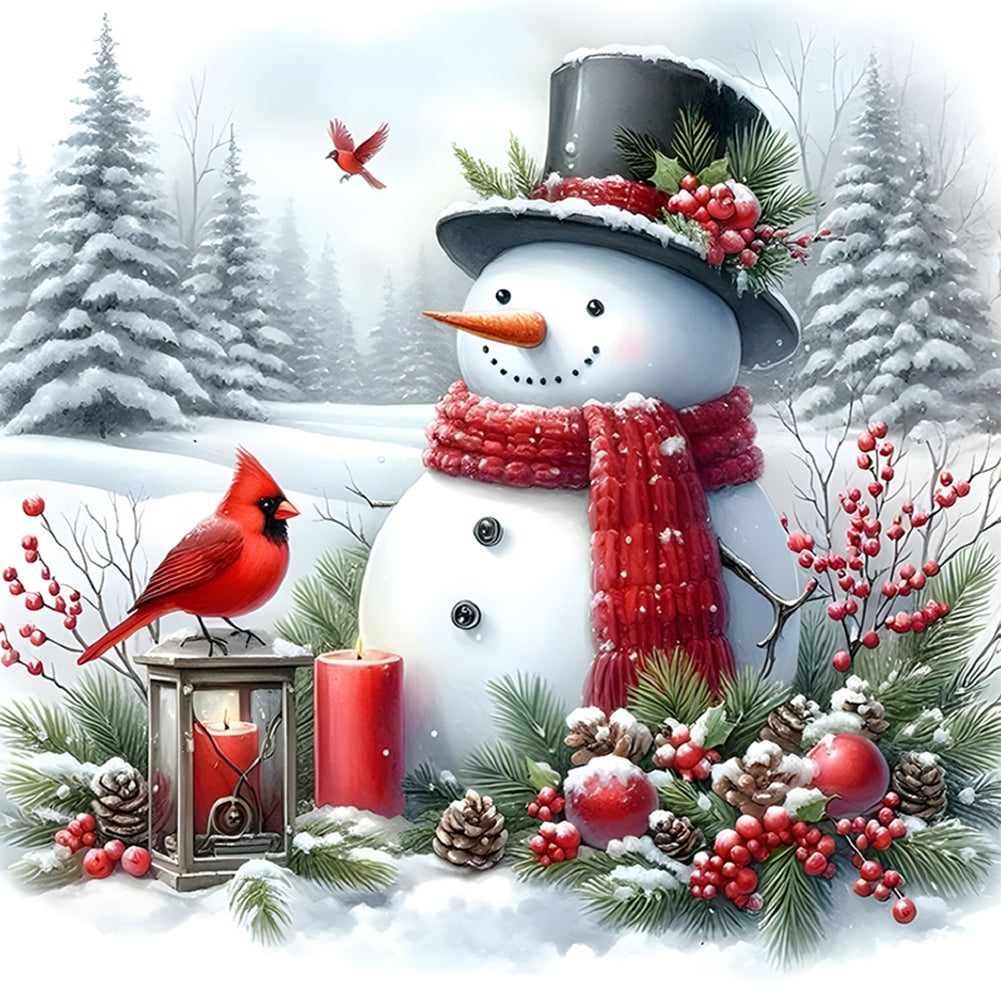 Winter Snowman-Full Round Diamond Painting-30x30cm-1531979