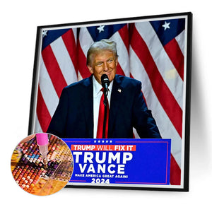 Trump-Full Round Diamond Painting-40x40cm-1537733