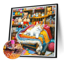 Load image into Gallery viewer, Lazy Cat-Full Round Diamond Painting-30x30cm-1538039
