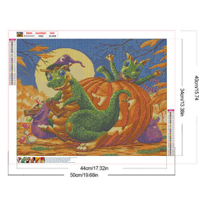 Pumpkin Dinosaur-Full Round Diamond Painting-50x40cm-1538876