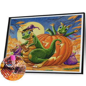 Pumpkin Dinosaur-Full Round Diamond Painting-50x40cm-1538876