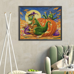 Pumpkin Dinosaur-Full Round Diamond Painting-50x40cm-1538876