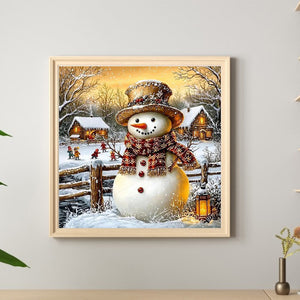 Snowman-Full Round Diamond Painting-30x30cm-1542160