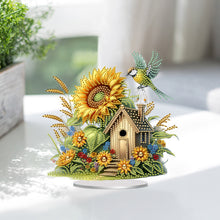 Load image into Gallery viewer, Sunflower Bird House-Single Side Drill-Acrylic Diamond Desktop Ornament
