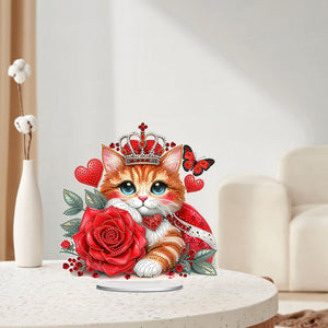 Cat-Single Side Drill-Acrylic Diamond Desktop Ornament