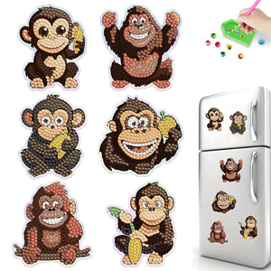 6Pcs/Set Animal-Diamond Painting Magnet Refrigerator