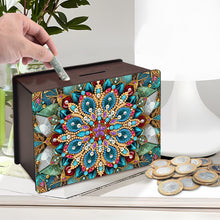 Load image into Gallery viewer, Mandala-Diamond Woodent Piggy Bank Desktop Ornament
