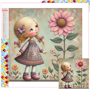 Flower Girl-Full Square Diamond Painting-30x30cm