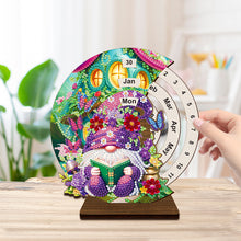 Load image into Gallery viewer, Garden Gnome-Diamond Wooden Rotating Calendar
