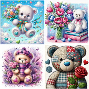 Bear-Full Round Diamond Painting-30x30cm
