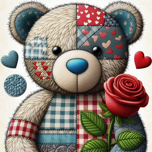 Bear-Full Round Diamond Painting-30x30cm