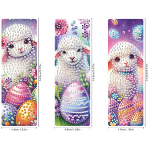 3Pcs/Set Easter-Diamond Bookmark