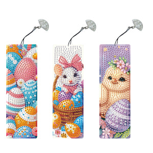 3Pcs/Set Easter-Diamond Bookmark