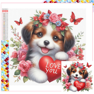 Valentine's Day Cartoon Love-Full Square Diamond Painting-30x30cm