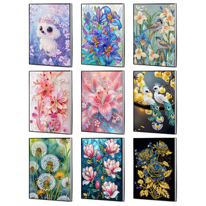 Flower-DIY Diamonds Painting Notebook 50 Pages