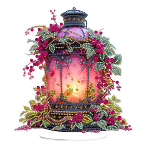 Flower Lantern-Single Side Drill-Acrylic Diamond Desktop Ornament