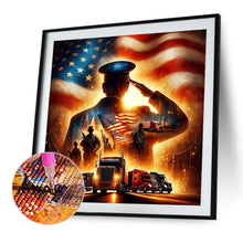 Load image into Gallery viewer, American Flag Officer-Full Round Diamond Painting-40x40cm
