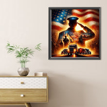 Load image into Gallery viewer, American Flag Officer-Full Round Diamond Painting-40x40cm
