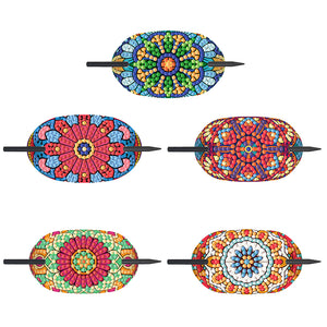 5Pcs/Set Mandala-Diamond Hair Stick Hair Clip