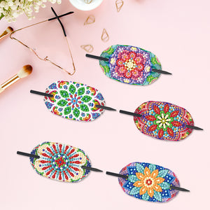 5Pcs/Set Mandala-Diamond Hair Stick Hair Clip