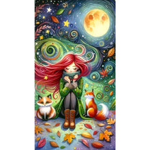 Load image into Gallery viewer, Girl And Squirrel-Full Round Diamond Painting-40x70cm-Large Size
