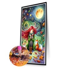 Load image into Gallery viewer, Girl And Squirrel-Full Round Diamond Painting-40x70cm-Large Size
